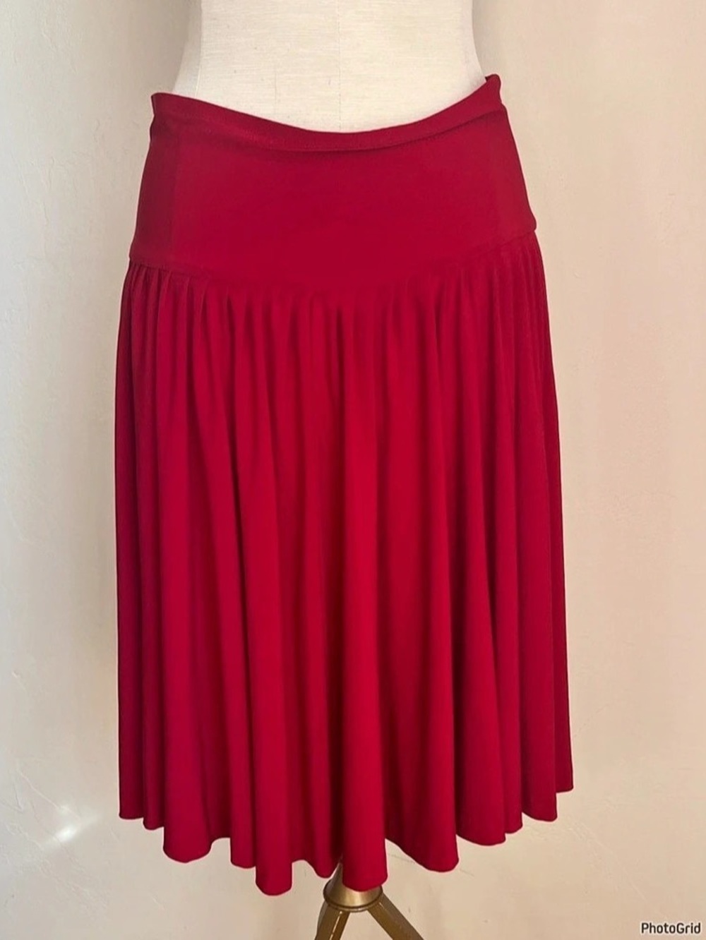 Norma Kamali Red Skater Skirt Small NEW